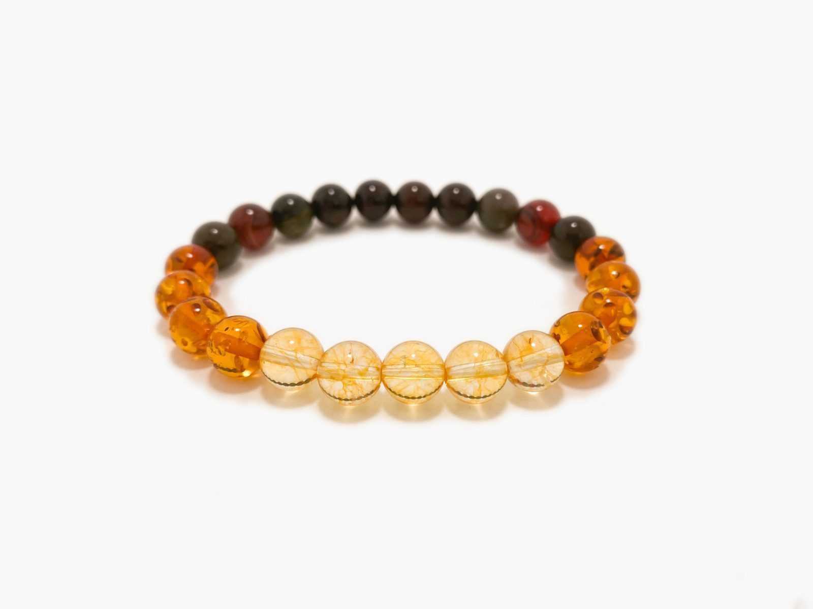 Браслет из янтаря, сардоникса, турмалина и цитрина купить в интернет ...