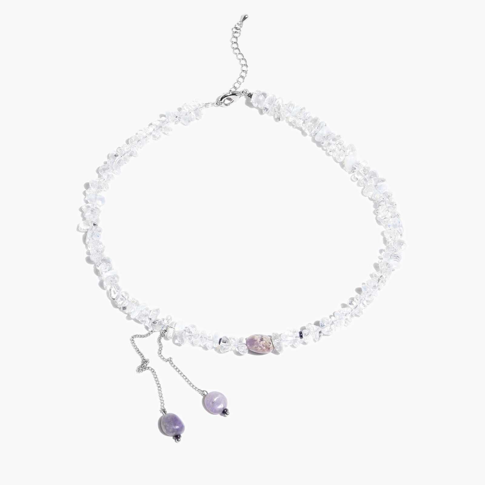 Чокер из горного хрусталя, чароита и опалитового стекла купить в ...