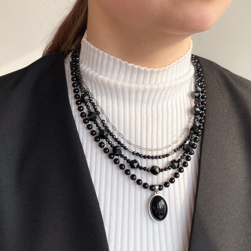 Чокер из агата и гематита - фото 5