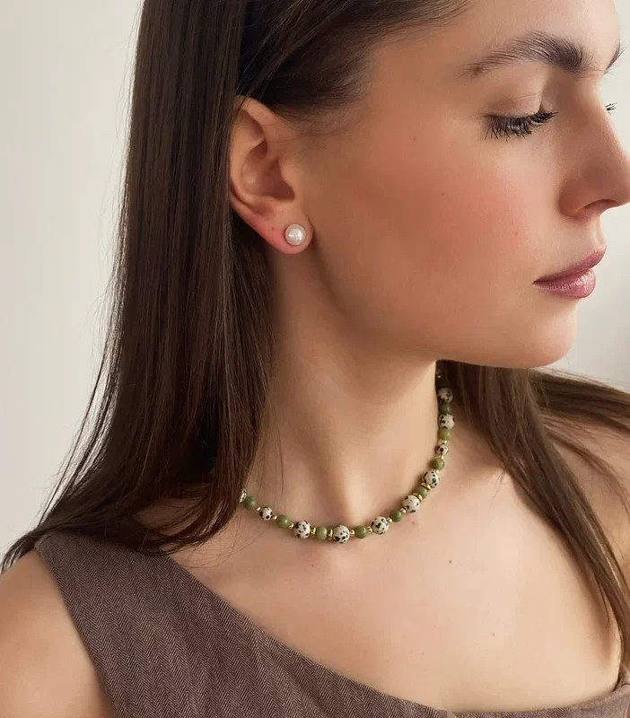 Чокер из яшмы и нефрита - фото 3