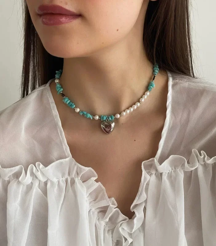 Чокер из амазонита и жемчуга Майорка - фото 4