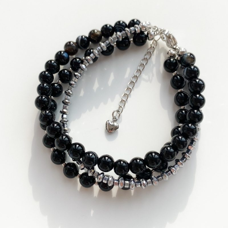 Браслет из агата и гематита - фото 2