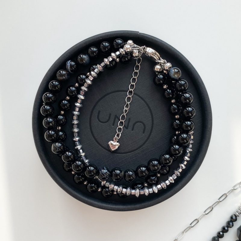 Браслет из агата и гематита - фото 4