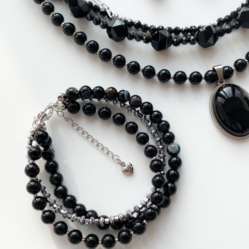 Браслет из агата и гематита - фото 3