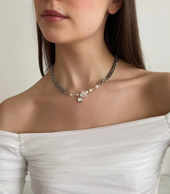 Чокер из горного хрусталя и жемчуга - фото 2