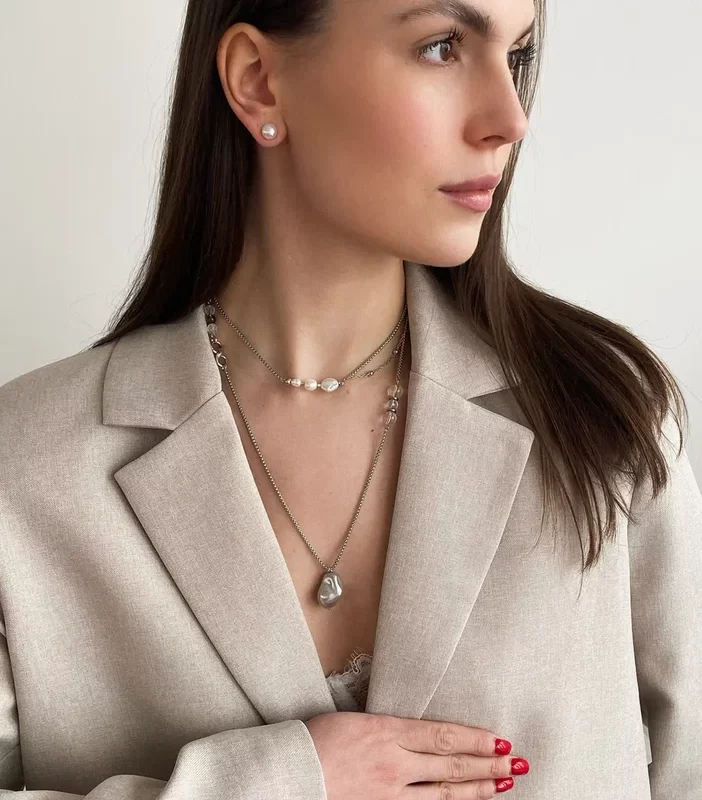 Чокер из жемчуга и гематита - фото 2