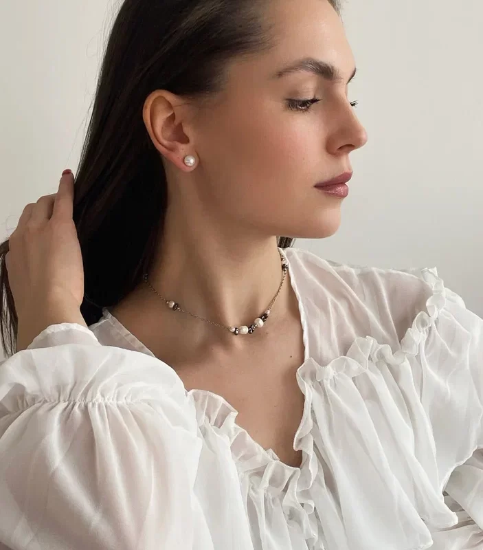 Чокер из жемчуга и гематита - фото 3