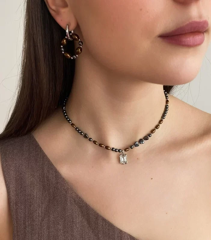 Чокер из гематита и жемчуга Майорка - фото 4