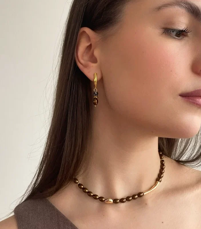 Комплект украшений из жемчуга Майорка и гематита - фото 5