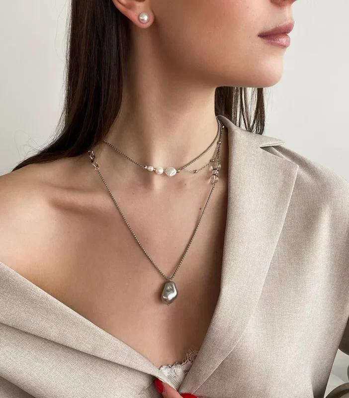 Чокер из жемчуга и гематита - фото 3