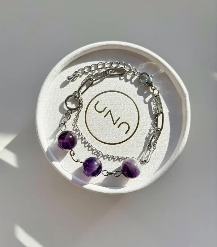 Браслет-цепочка с аметистом - фото 3