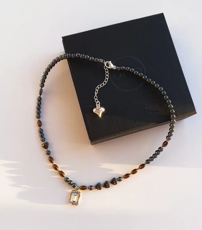 Чокер из гематита и жемчуга Майорка - фото 2