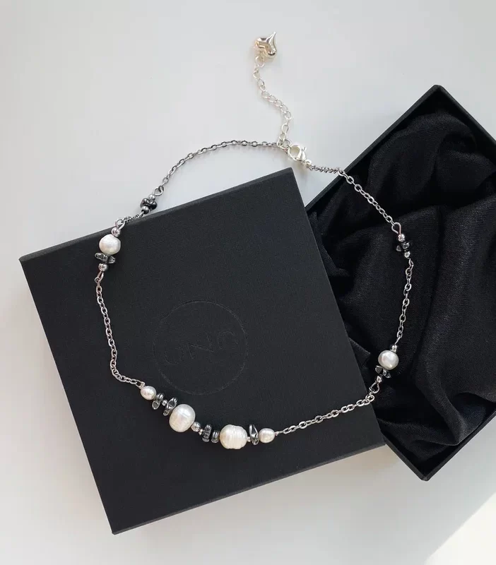 Чокер из жемчуга и гематита - фото 2